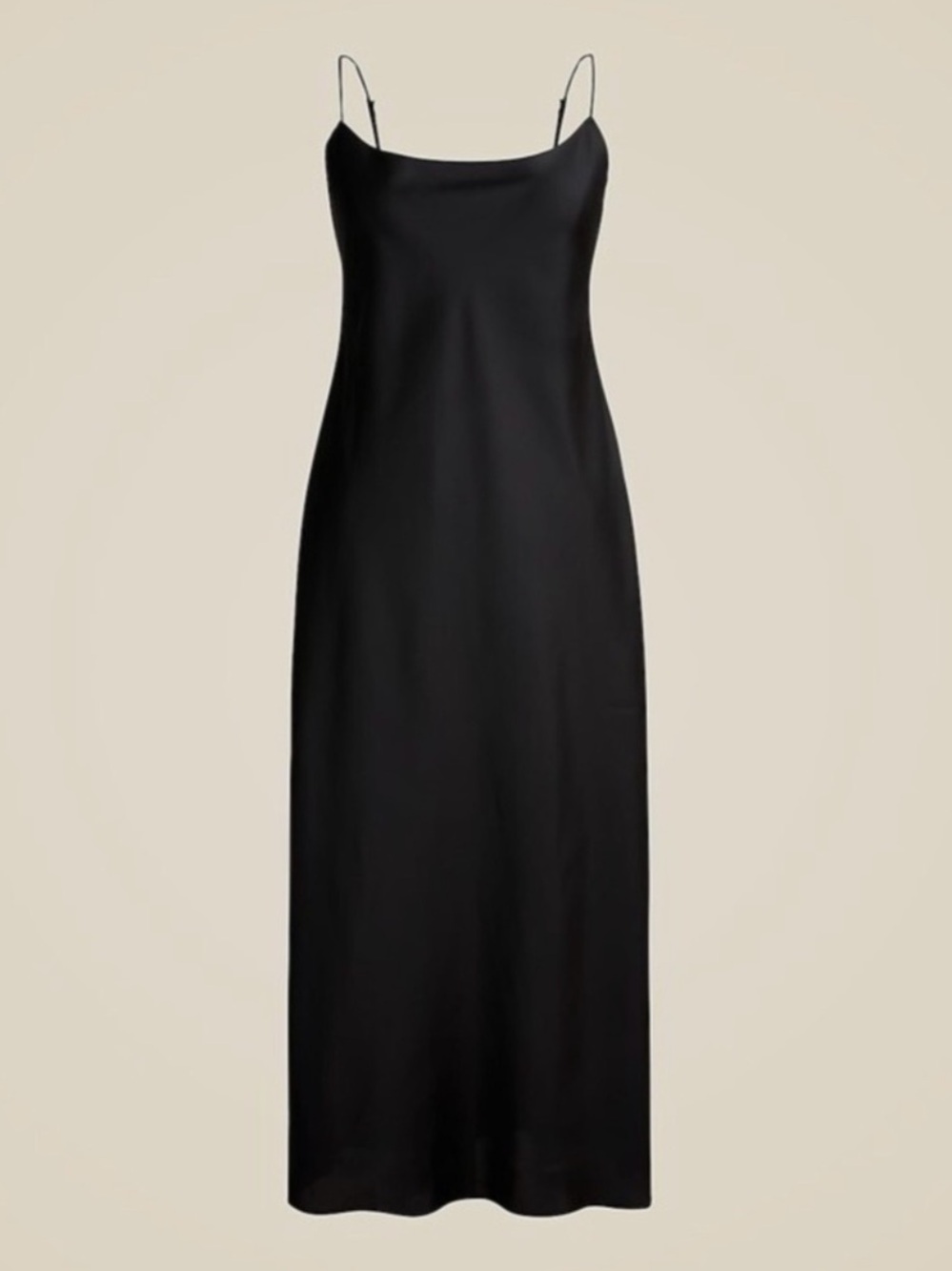 J. Crew Gwyneth Slip Dress in Luster Charmeuse 14 Black Carolyn Kennedy 90s NWT